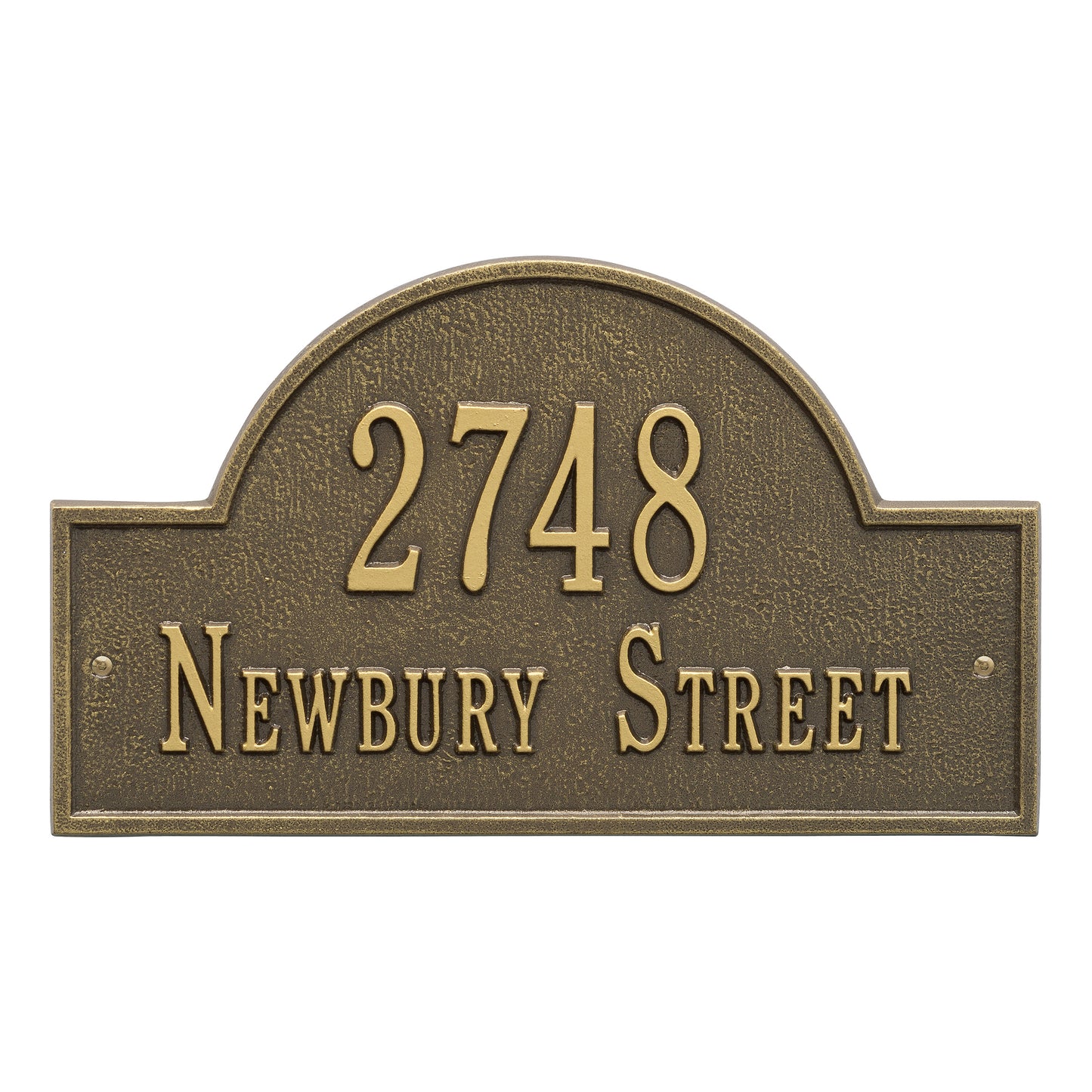 Arch Marker - Standard Wall Address Plaque -  Two Line