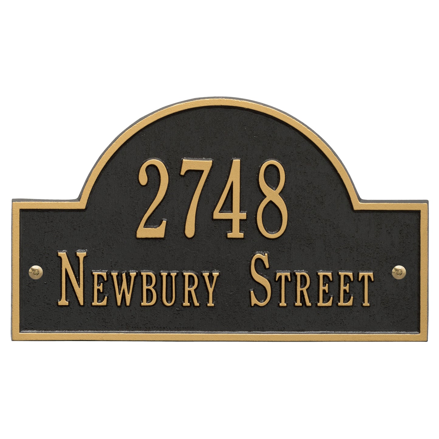 Arch Marker - Standard Wall Address Plaque -  Two Line