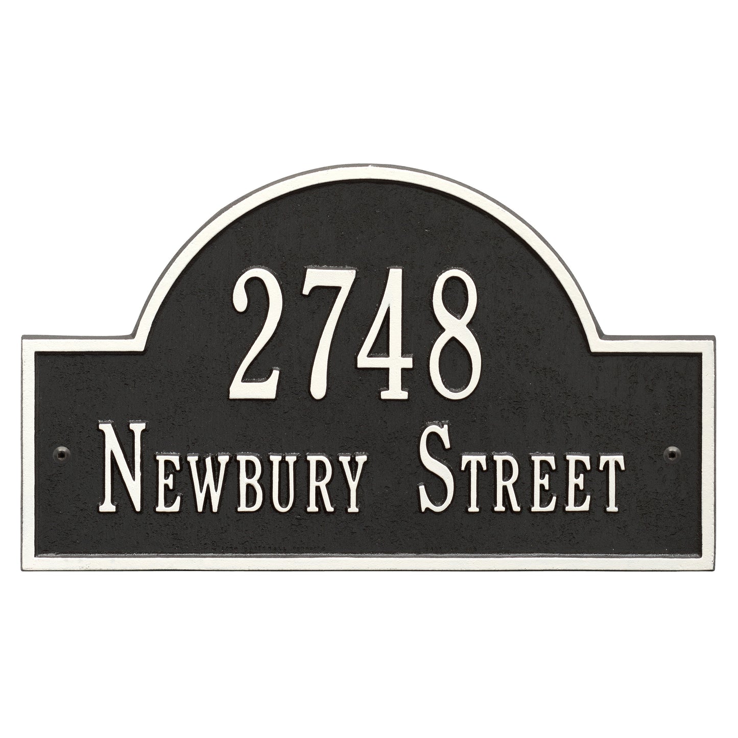 Arch Marker - Standard Wall Address Plaque -  Two Line