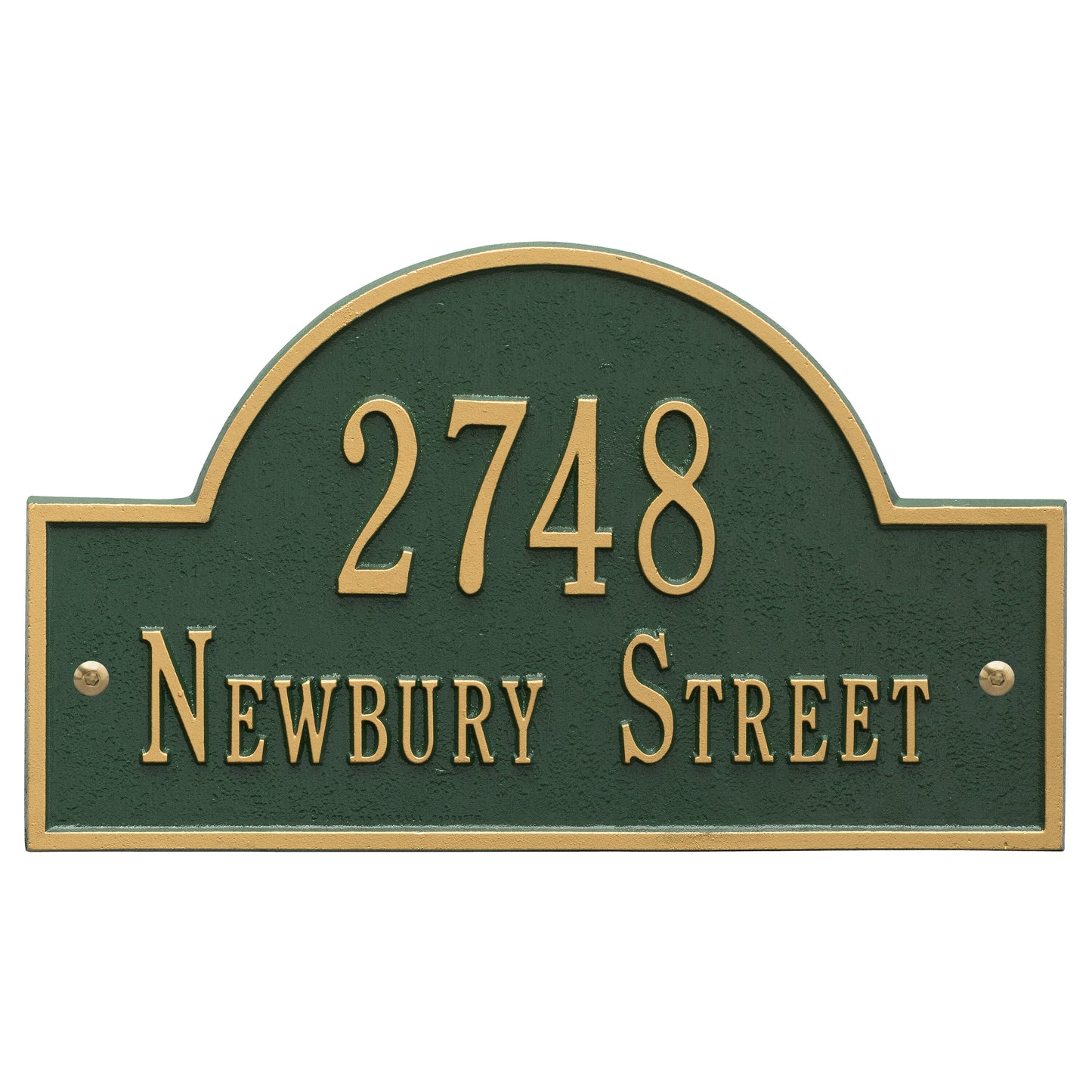Arch Marker - Standard Wall Address Plaque -  Two Line
