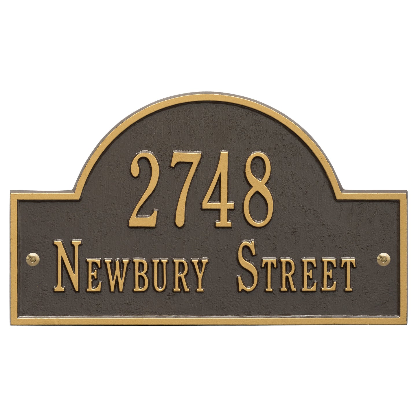 Arch Marker - Standard Wall Address Plaque -  Two Line