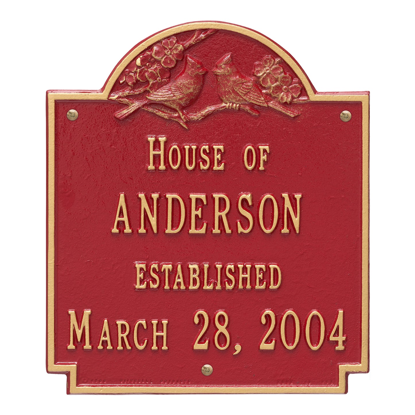 Cardinal Wedding Plaque  - Standard Wall - Two Line