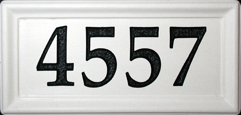 Classic White Stone Address Plaque