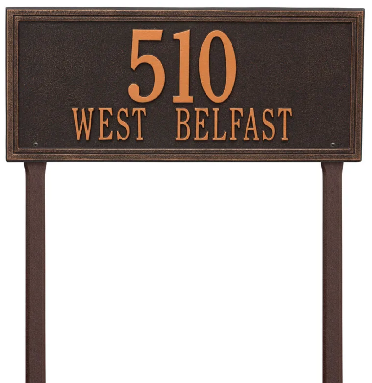 Double Border Line - Estate Lawn - Two Line Address Sign