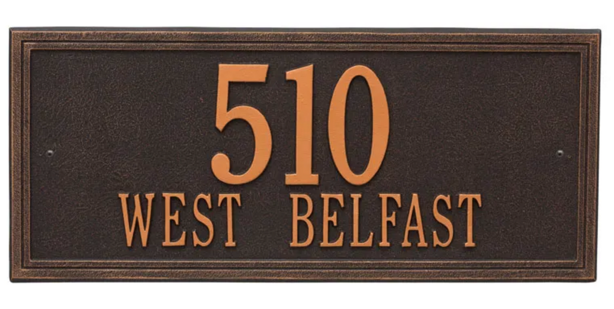 Double Border Line - Estate Wall Address Plaque - Two Line