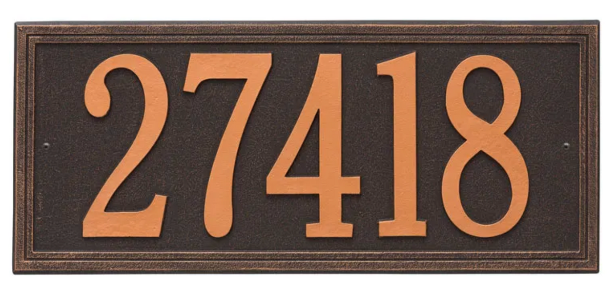 Double Border Line - Estate Wall Address Plaque- One Line