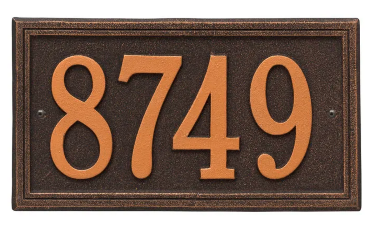 Double Border Line - Standard Wall Address Plaque - One Line