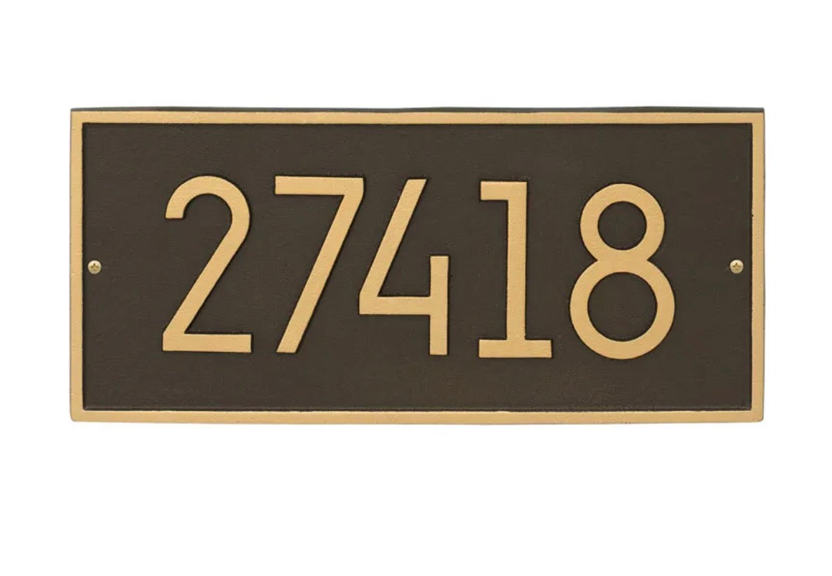 Hartford Rectangle Modern Number Wall Address Sign