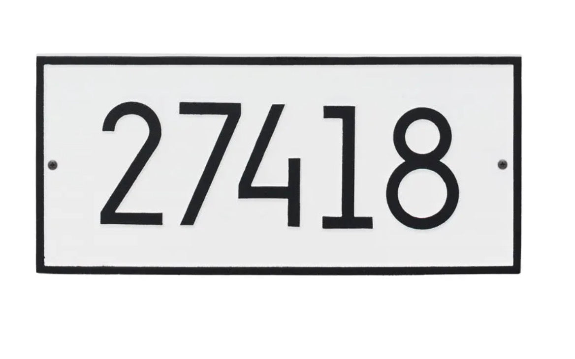 Hartford Rectangle Modern Number Wall Address Sign
