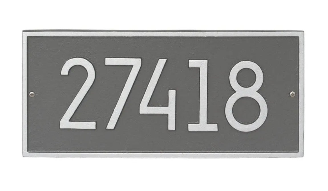Hartford Rectangle Modern Number Wall Address Sign
