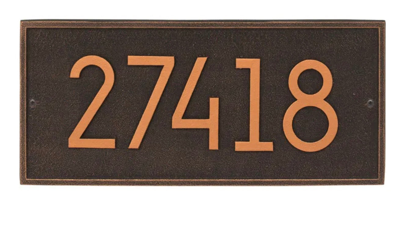 Hartford Rectangle Modern Number Wall Address Sign