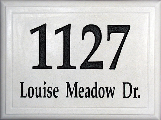 Large Classic White Stone Address Plaque