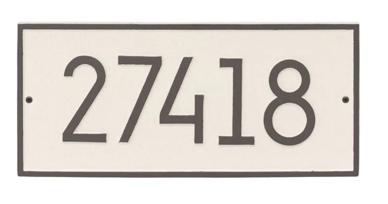 Hartford Rectangle Modern Number Wall Address Sign