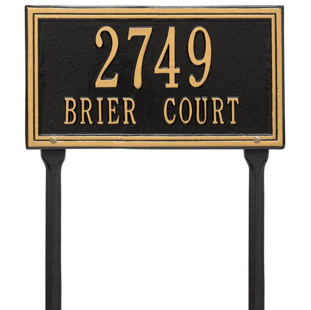 Double Border Line - Standard Lawn Address Sign- Two Line