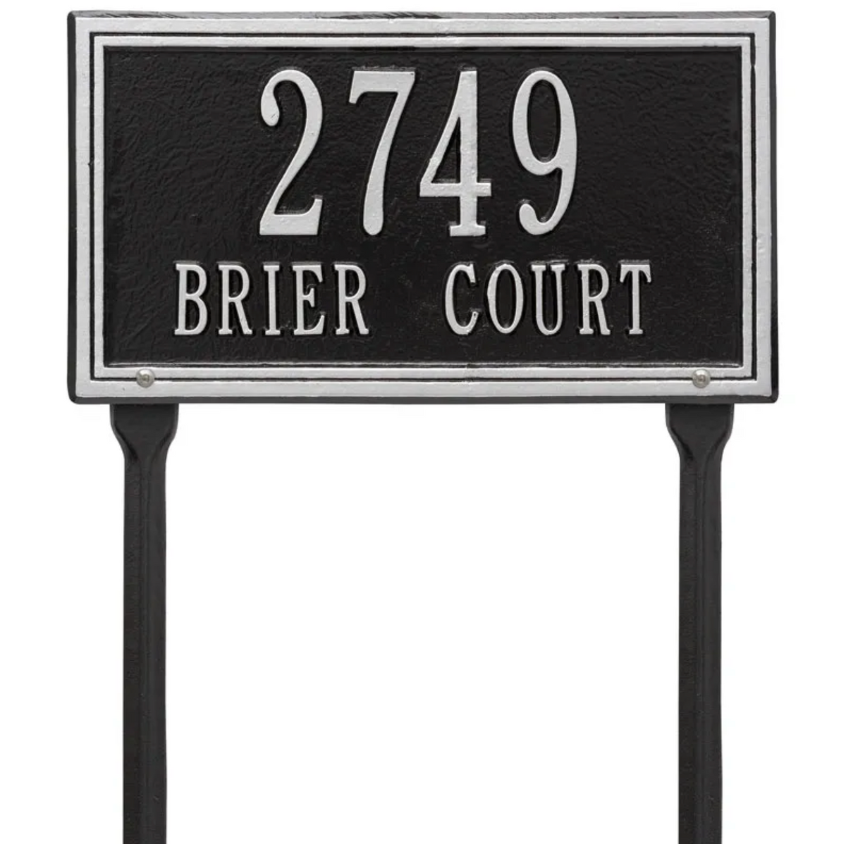 Double Border Line - Standard Lawn Address Sign- Two Line