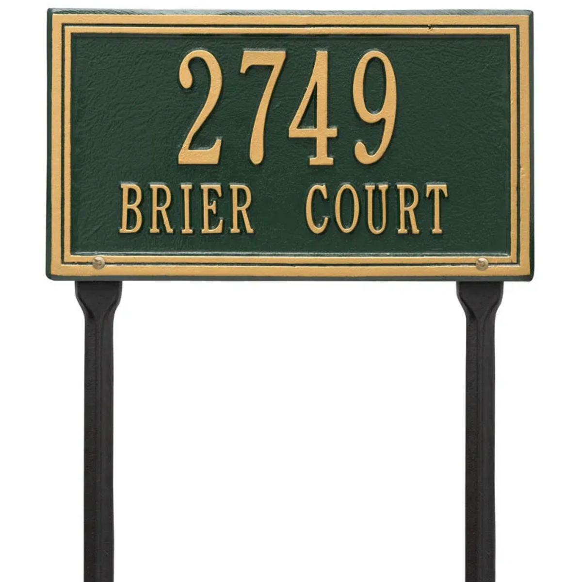 Double Border Line - Standard Lawn Address Sign- Two Line