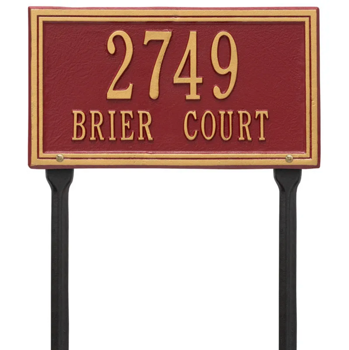Double Border Line - Standard Lawn Address Sign- Two Line