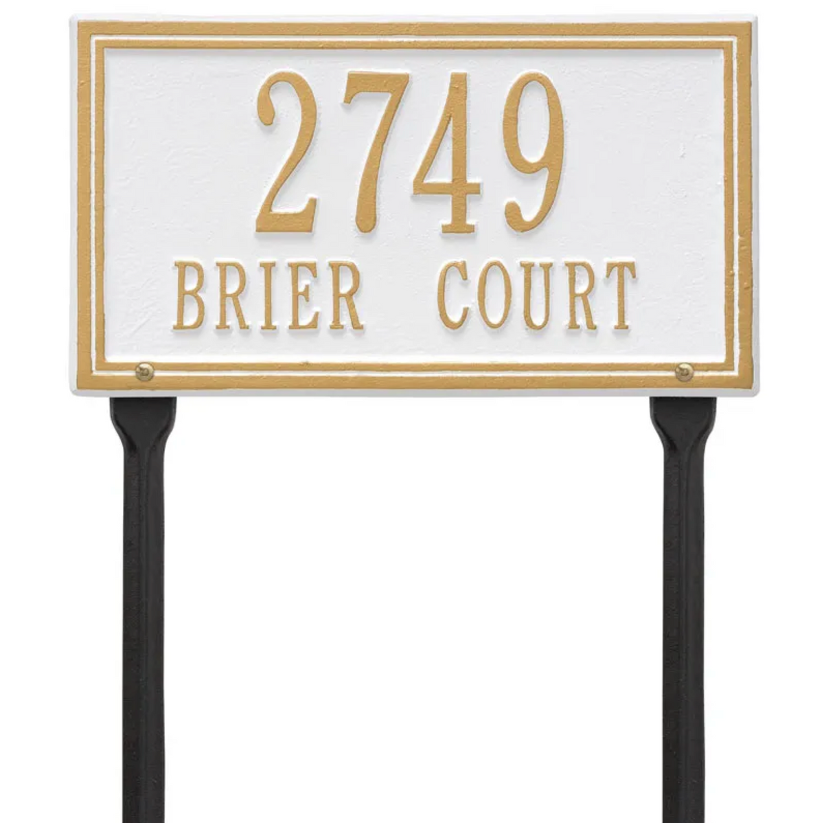 Double Border Line - Standard Lawn Address Sign- Two Line