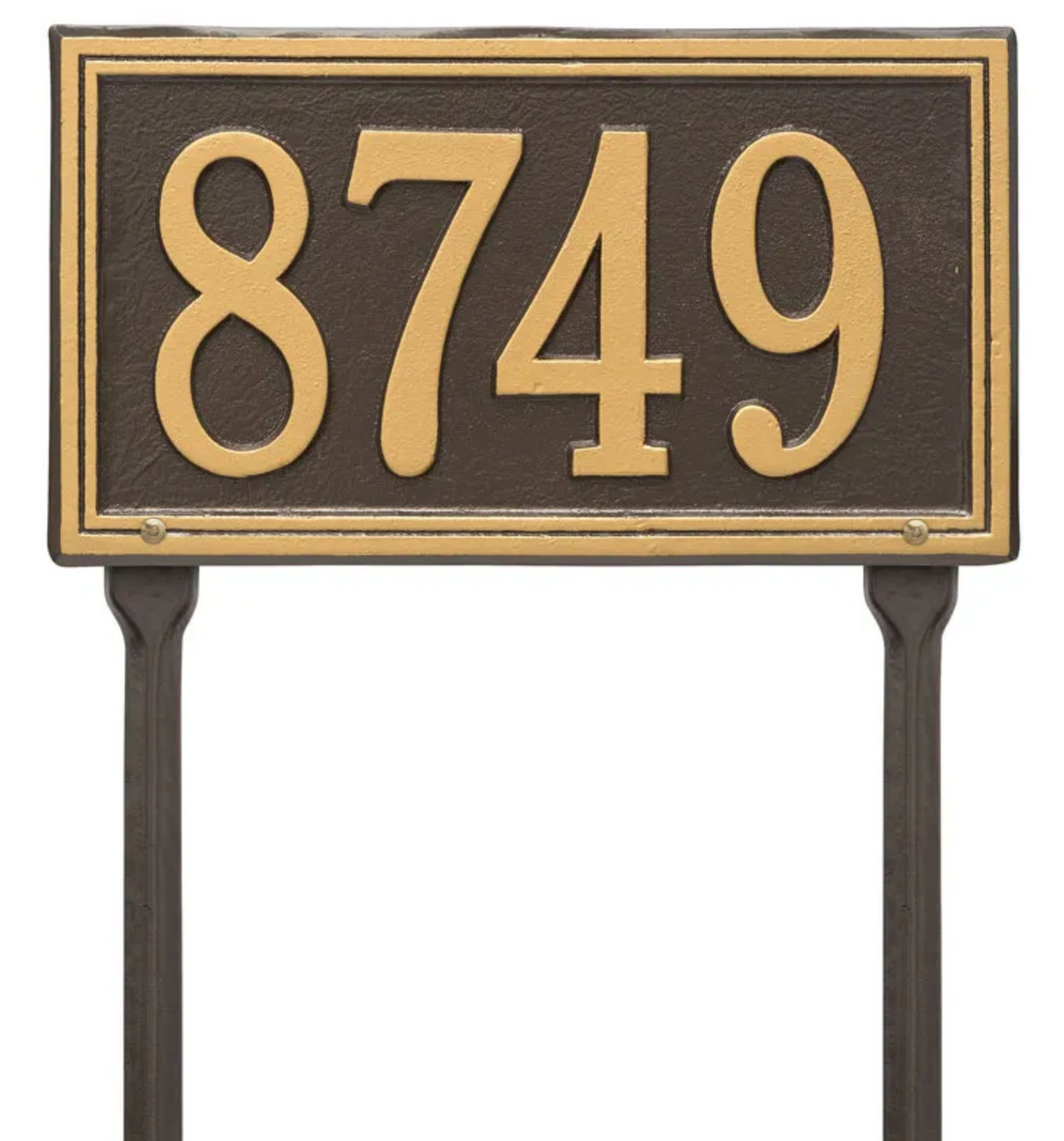 Double Border Line - Standard Lawn Address Sign- Two Line