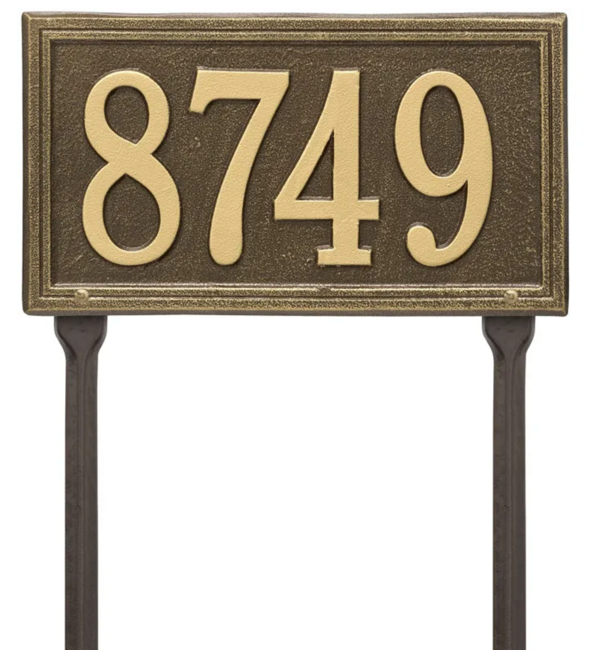 Double Border Line - Standard Lawn Address Sign- Two Line