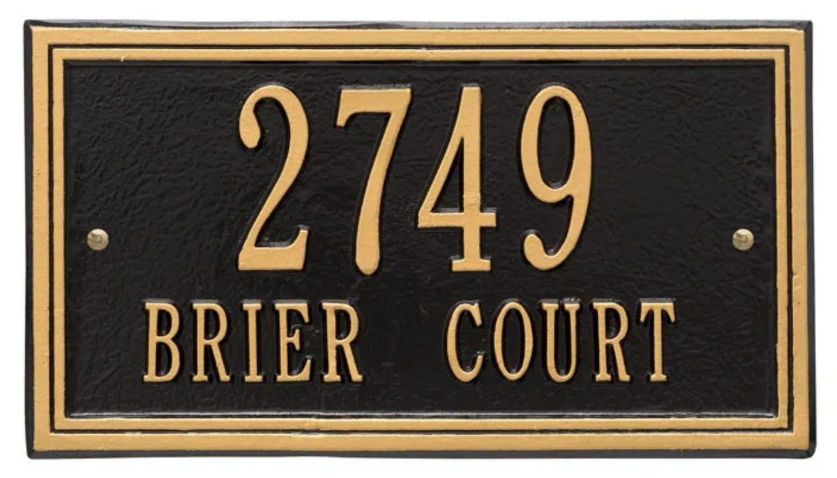 Double Border Line - Standard Wall Address Plaque- Two Line
