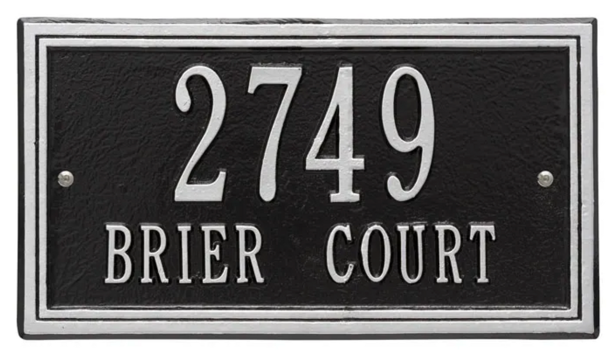 Double Border Line - Standard Wall Address Plaque- Two Line