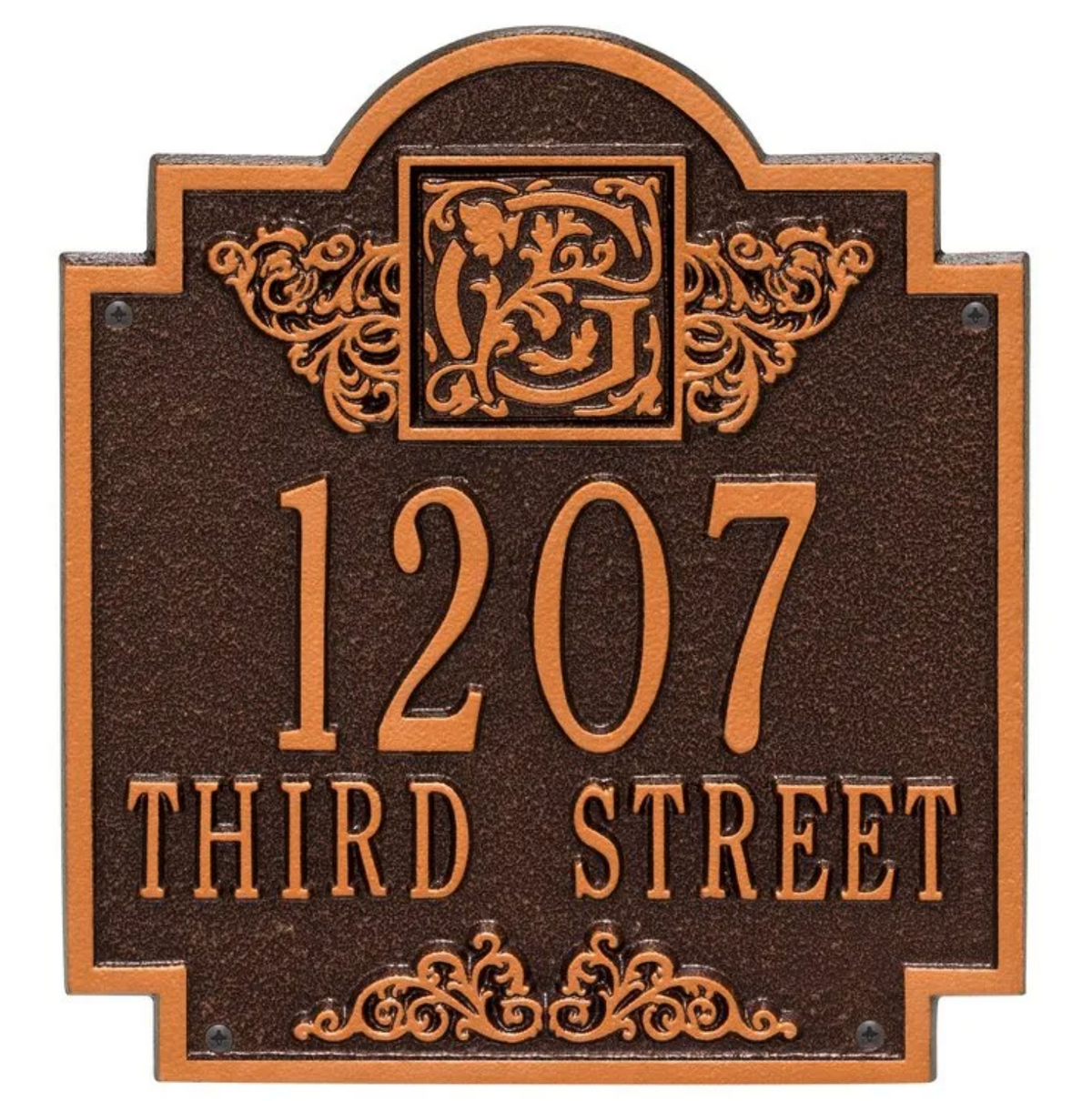 Monogram - Standard Wall Address Plaque- Two Lines