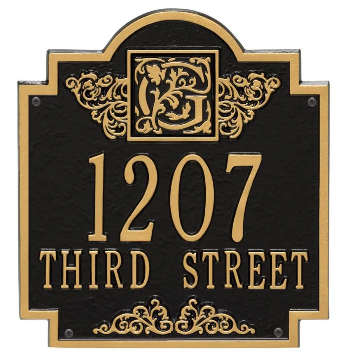Monogram - Standard Wall Address Plaque- Two Lines