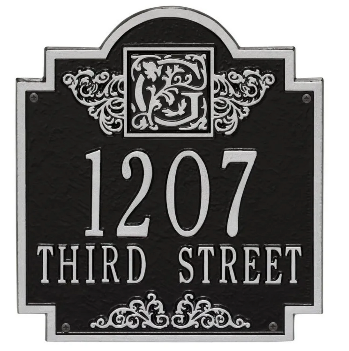 Monogram - Standard Wall Address Plaque- Two Lines