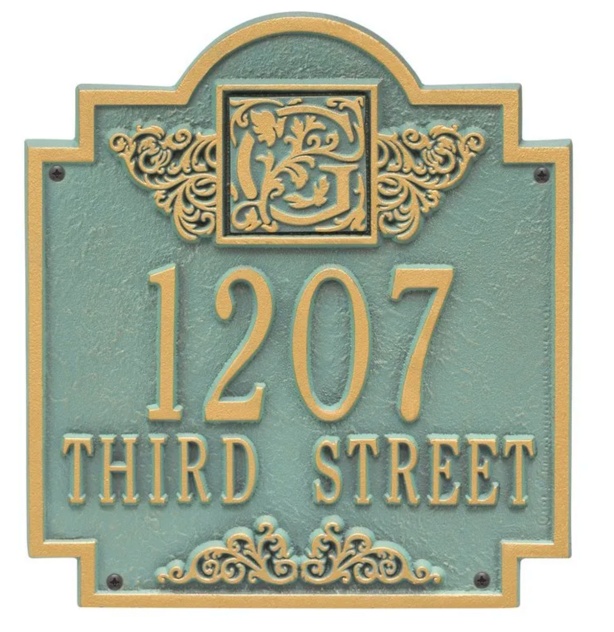 Monogram - Standard Wall Address Plaque- Two Lines
