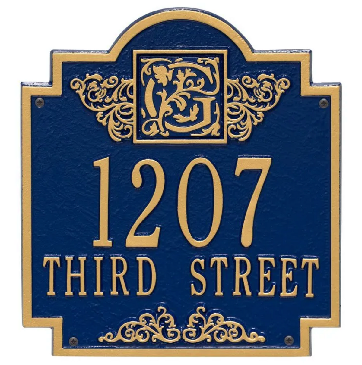 Monogram - Standard Wall Address Plaque- Two Lines
