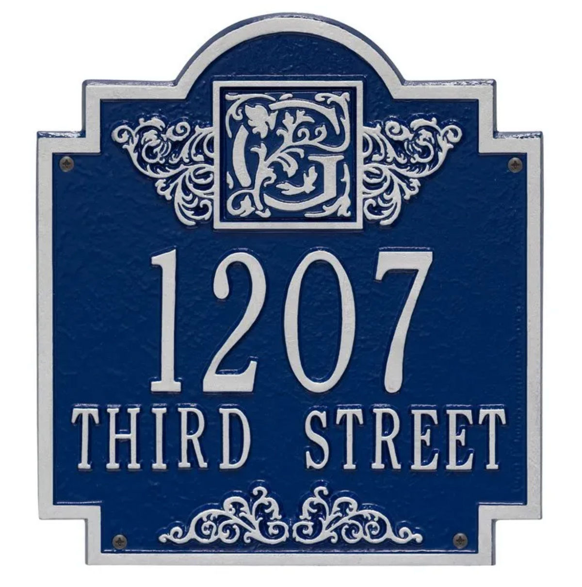 Monogram - Standard Wall Address Plaque- Two Lines
