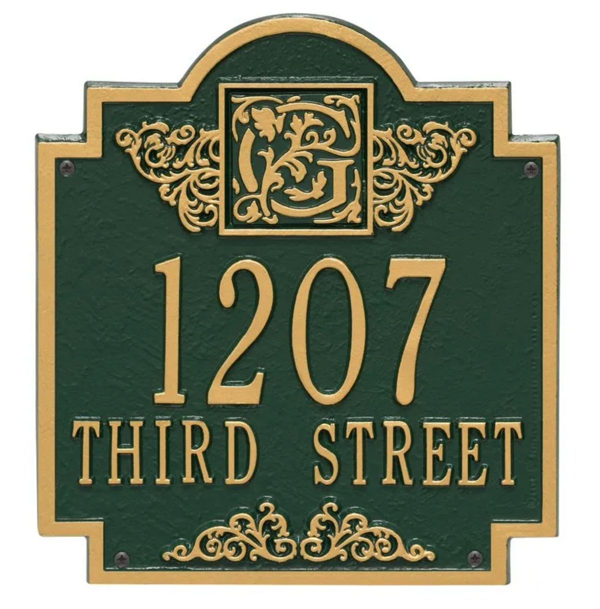 Monogram - Standard Wall Address Plaque- Two Lines