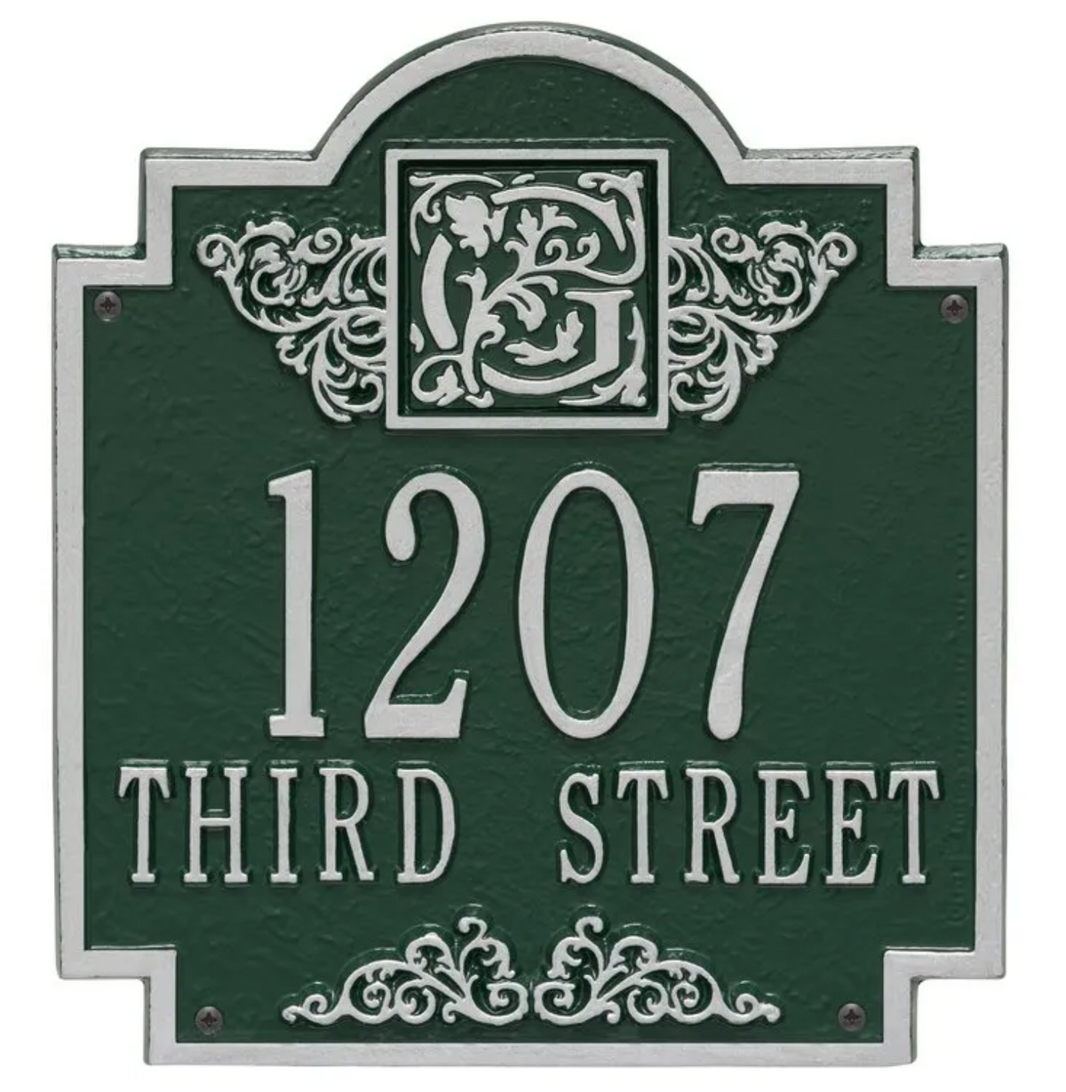 Monogram - Standard Wall Address Plaque- Two Lines