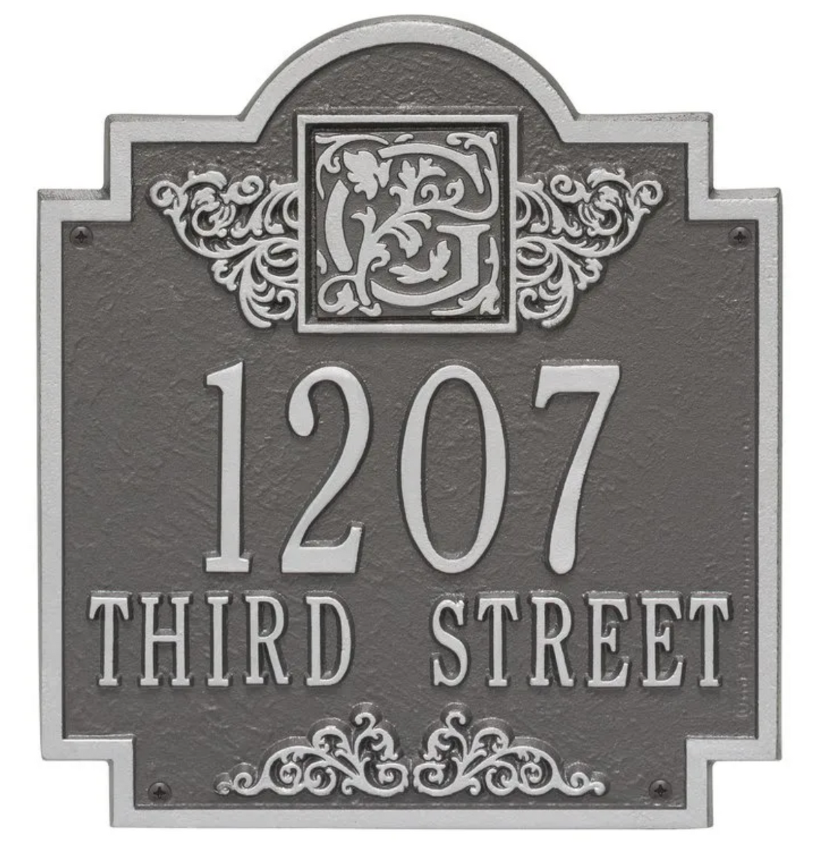 Monogram - Standard Wall Address Plaque- Two Lines