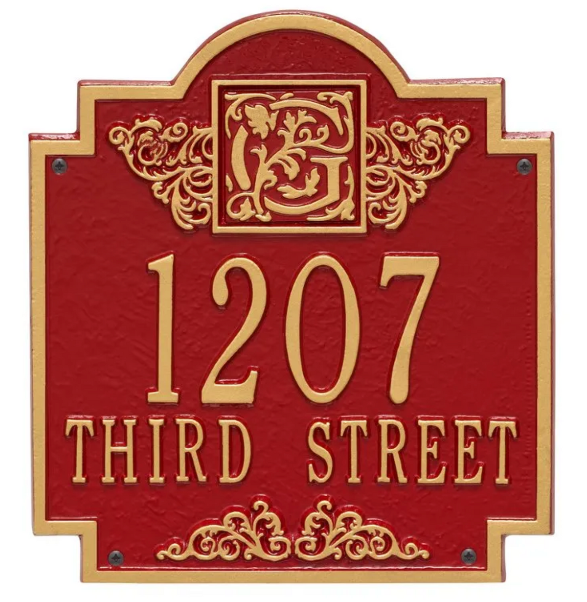 Monogram - Standard Wall Address Plaque- Two Lines
