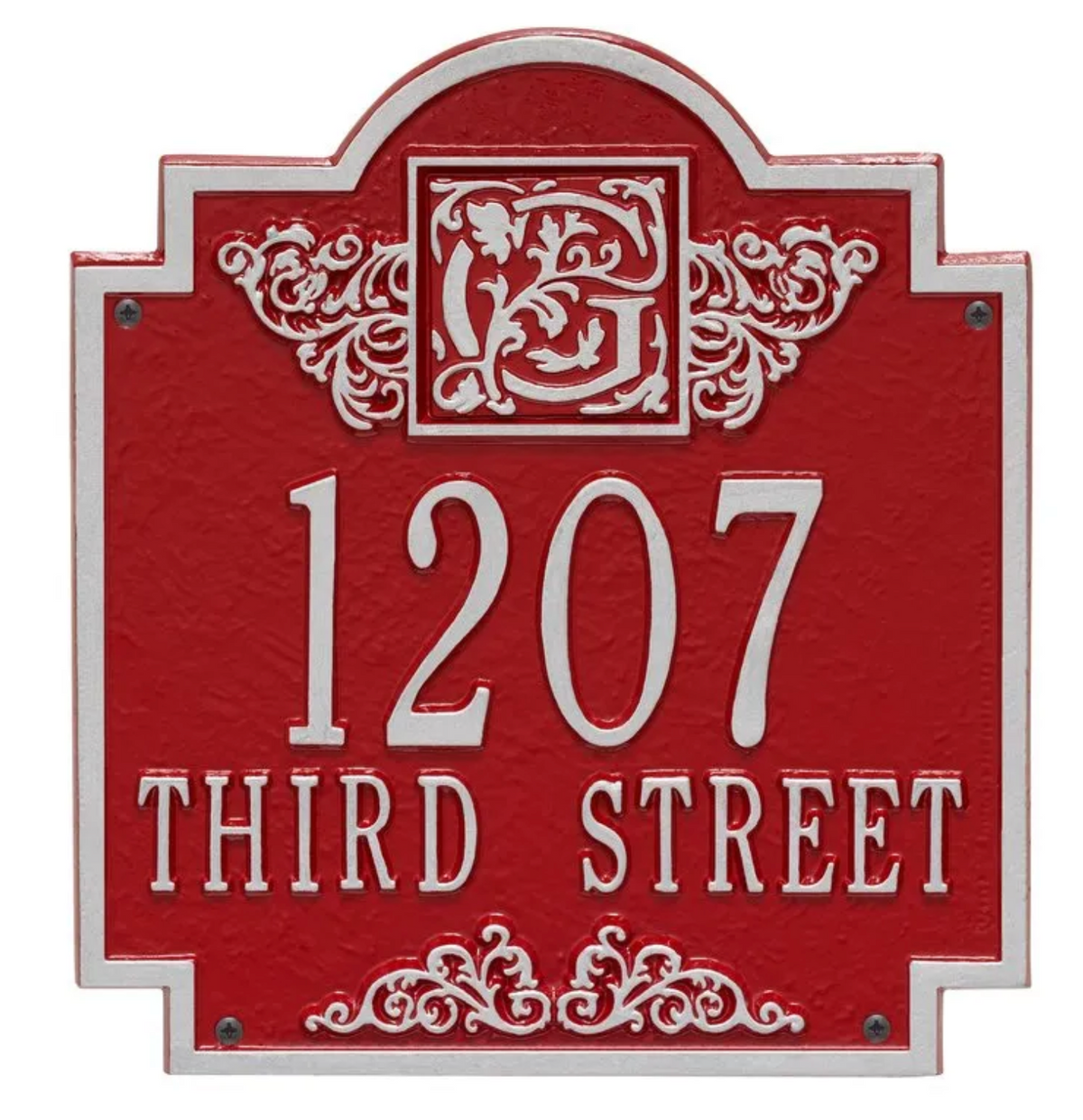 Monogram - Standard Wall Address Plaque- Two Lines