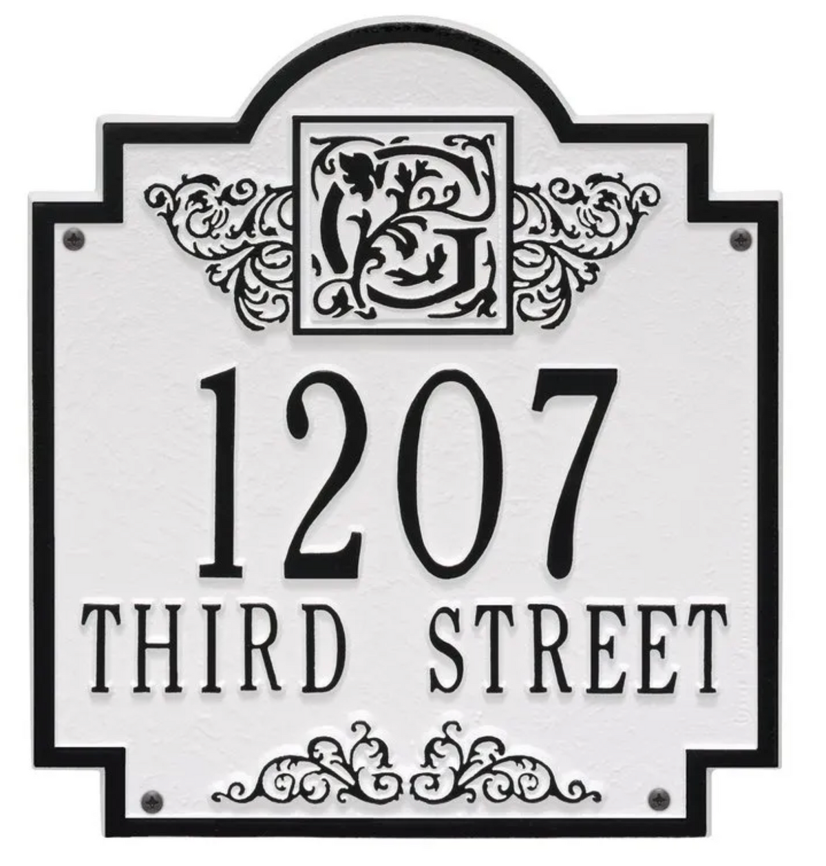 Monogram - Standard Wall Address Plaque- Two Lines