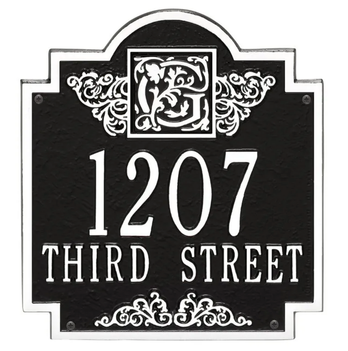 Monogram - Standard Wall Address Plaque- Two Lines