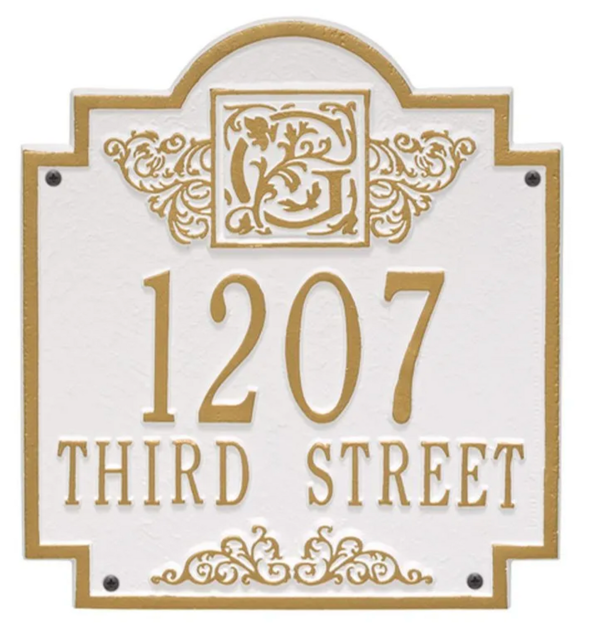 Monogram - Standard Wall Address Plaque- Two Lines
