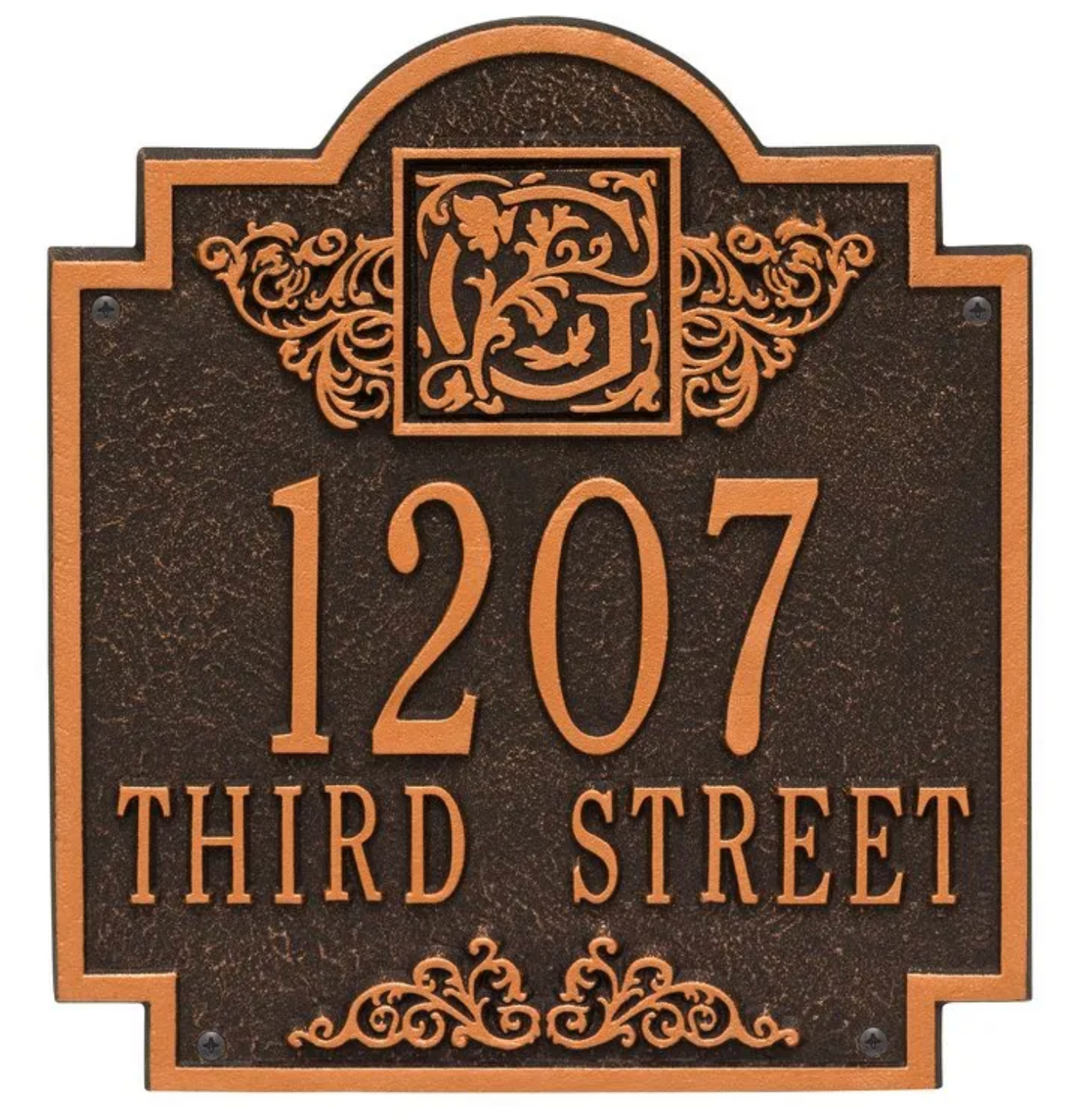 Monogram - Standard Wall Address Plaque- Two Lines