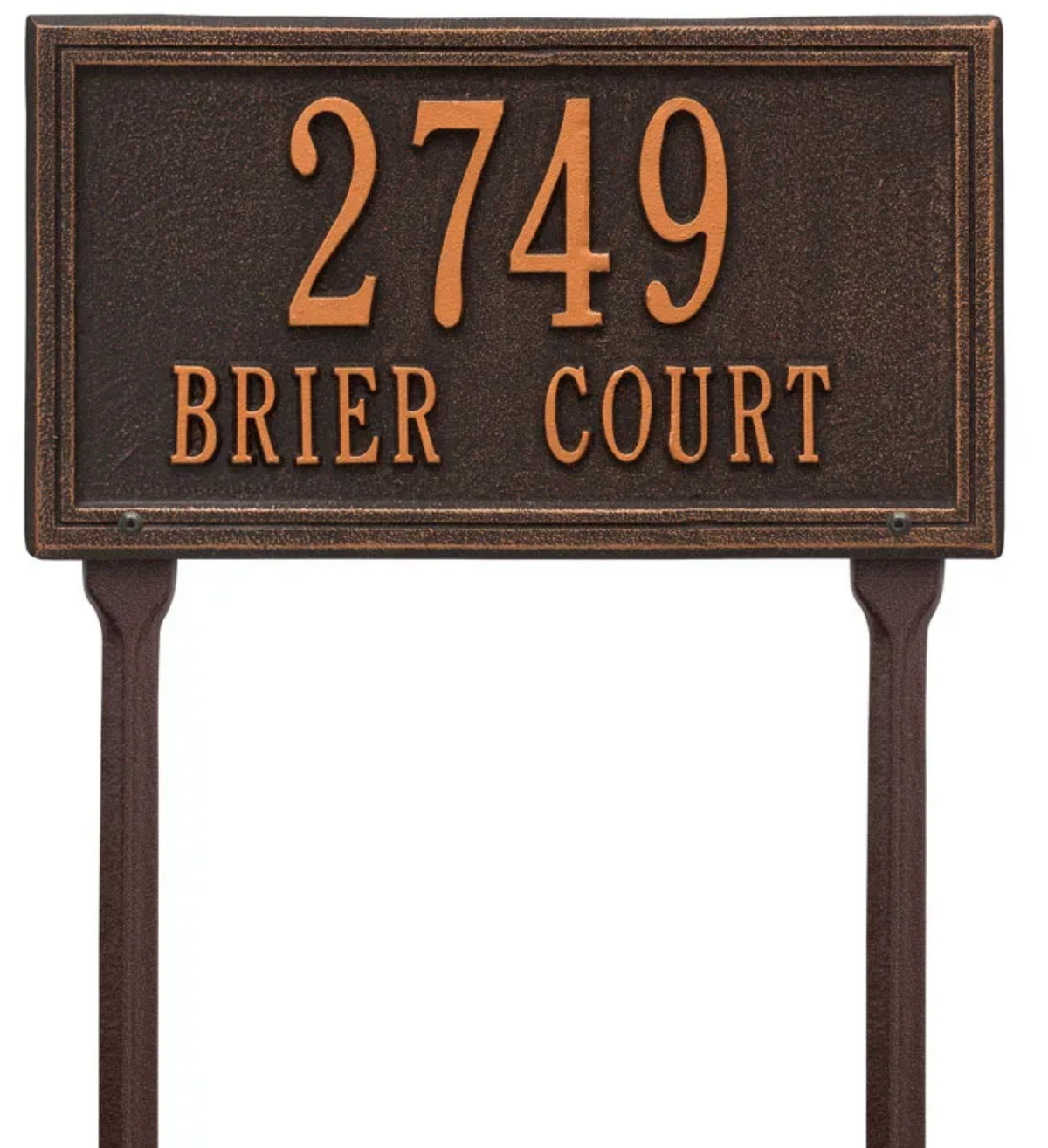 Double Border Line - Standard Lawn Address Sign- Two Line