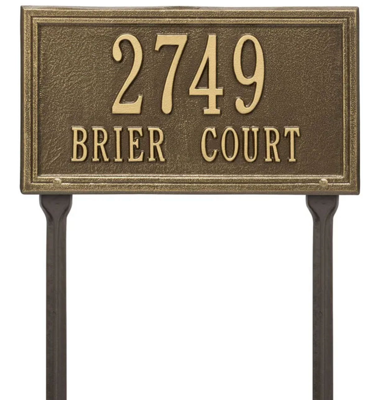 Double Border Line - Standard Lawn Address Sign- Two Line