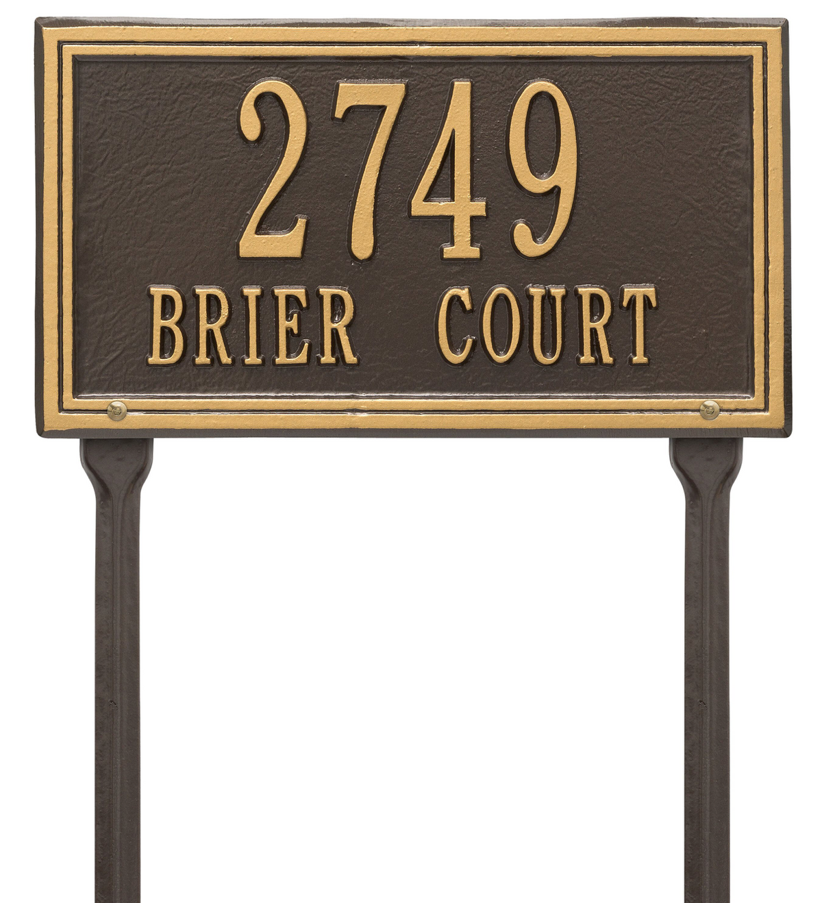 Double Border Line - Standard Lawn Address Sign- Two Line