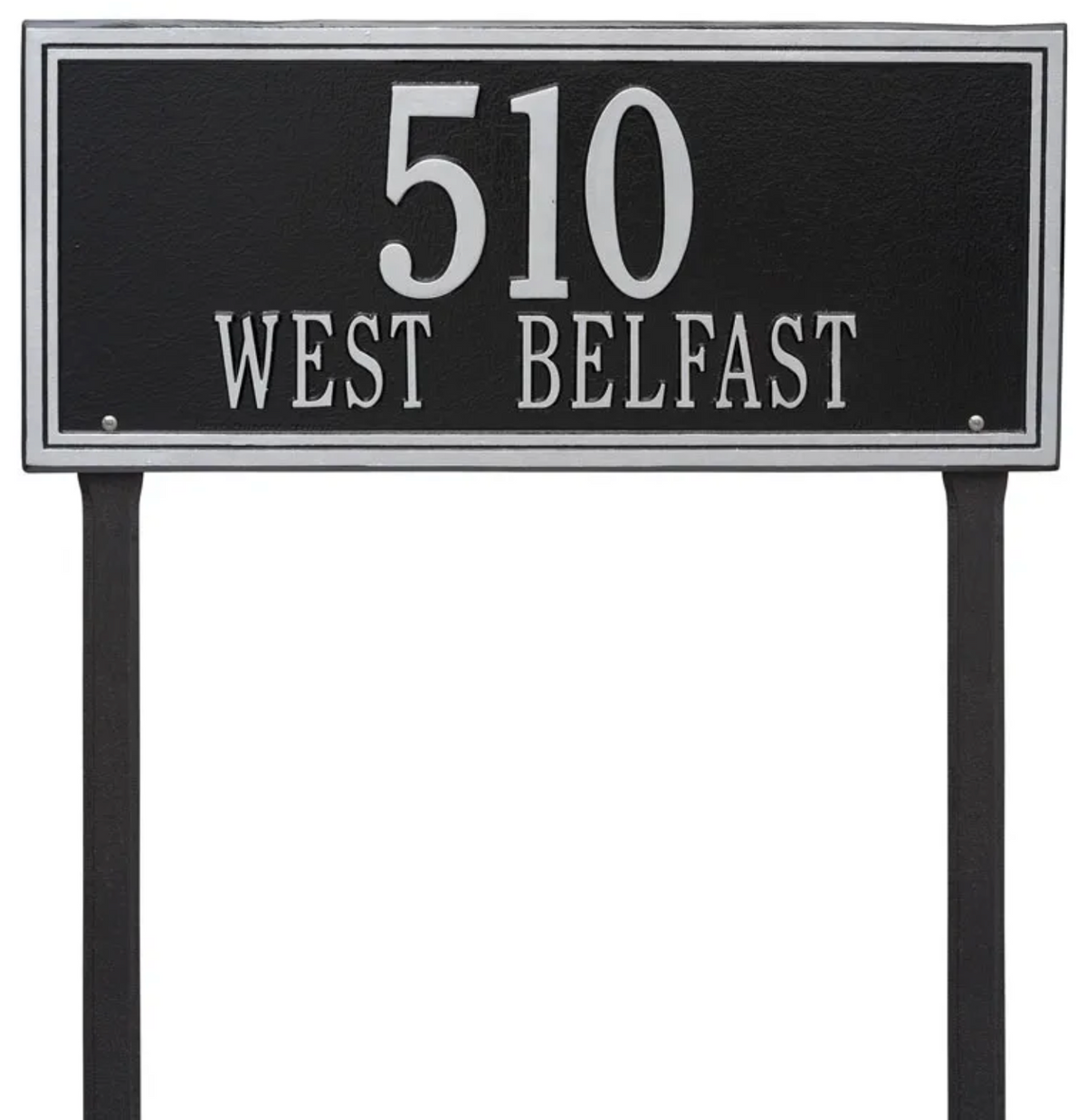 Double Border Line - Estate Lawn - Two Line Address Sign