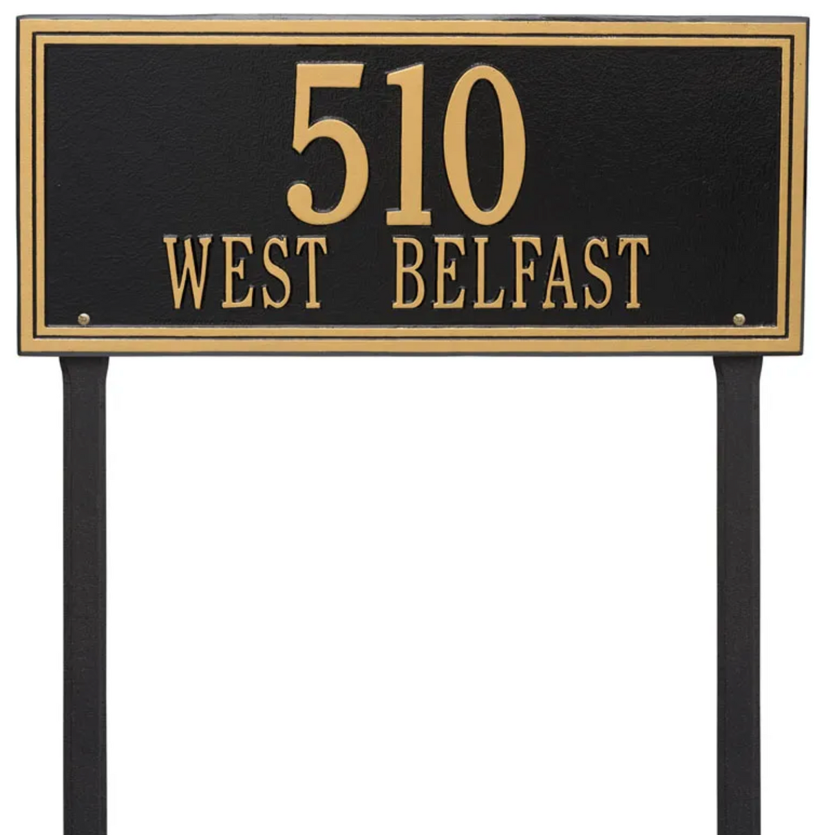 Double Border Line - Estate Lawn - Two Line Address Sign