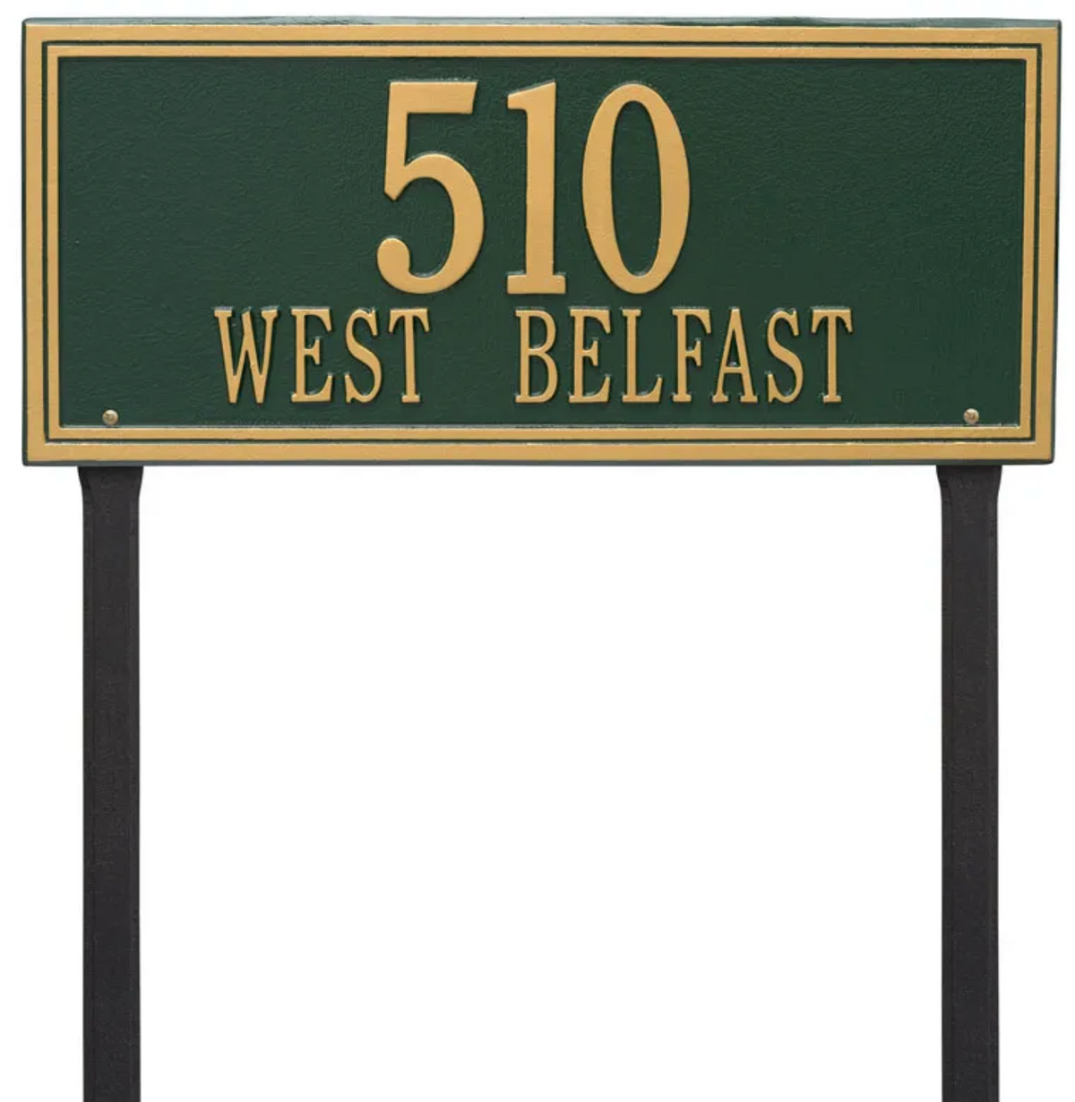 Double Border Line - Estate Lawn - Two Line Address Sign