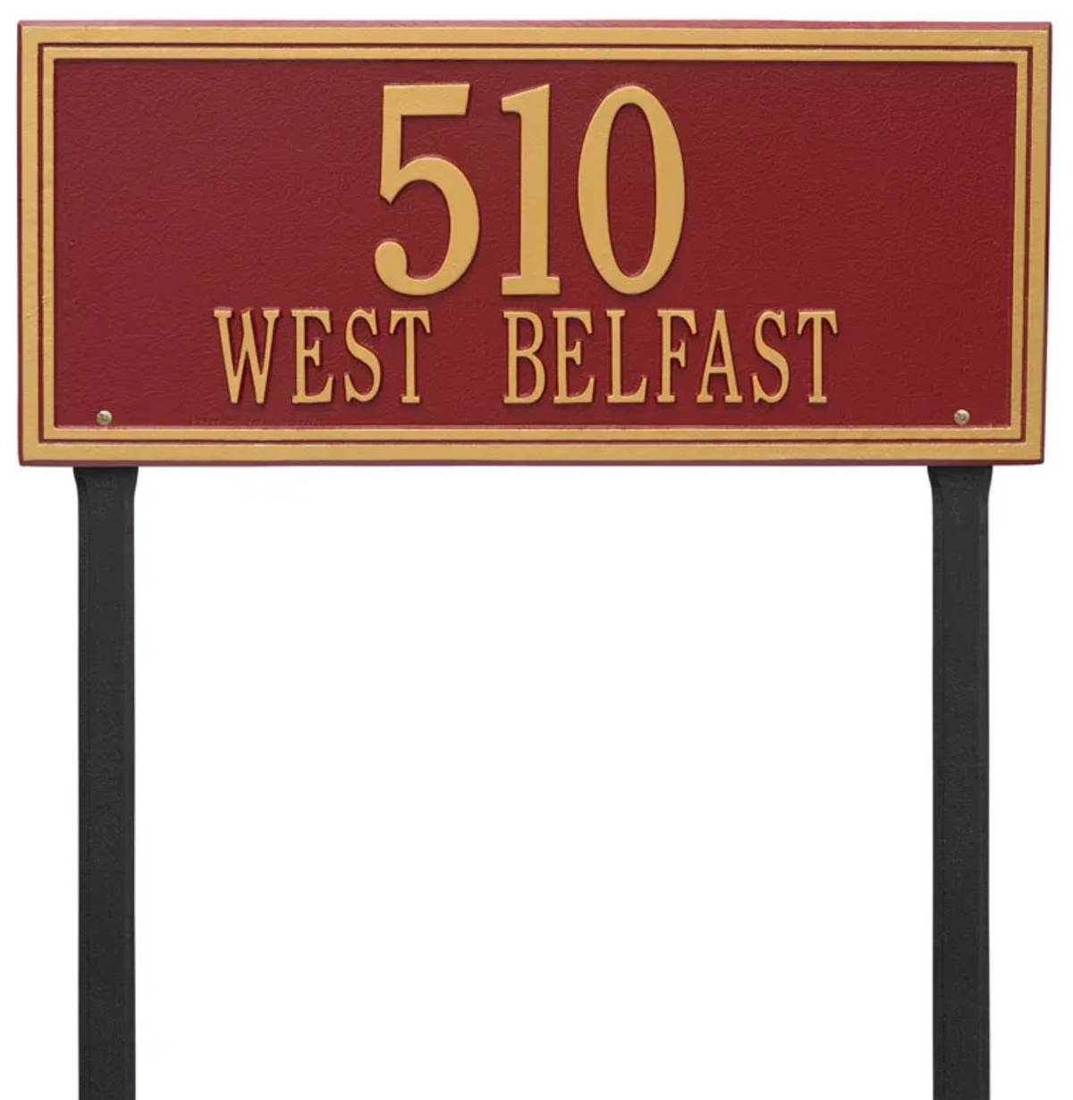 Double Border Line - Estate Lawn - Two Line Address Sign