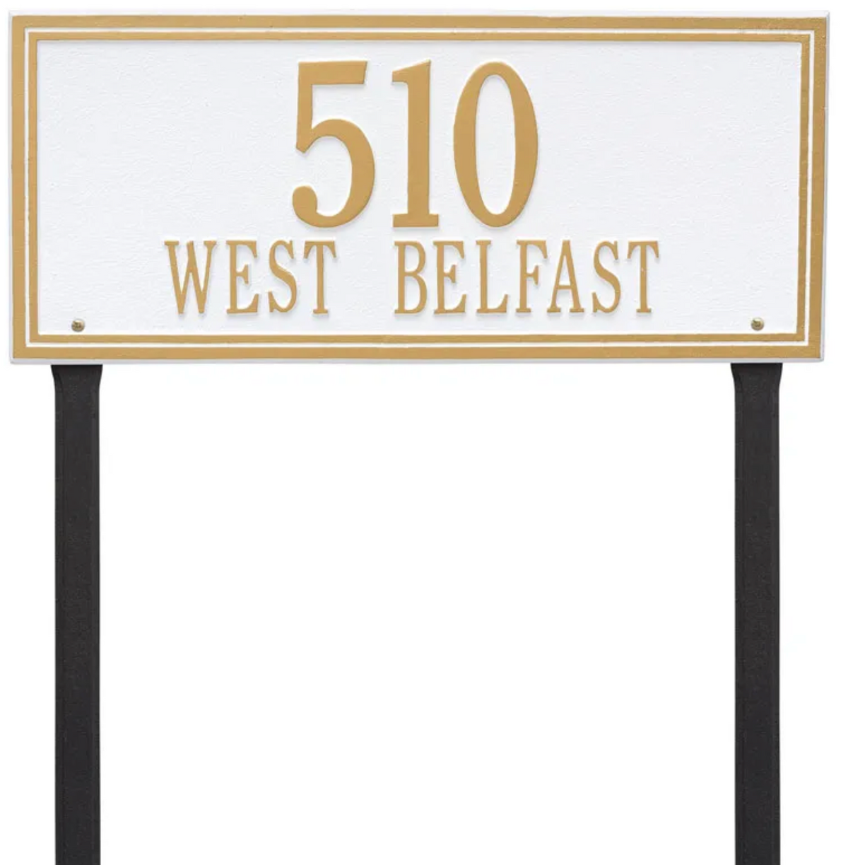 Double Border Line - Estate Lawn - Two Line Address Sign