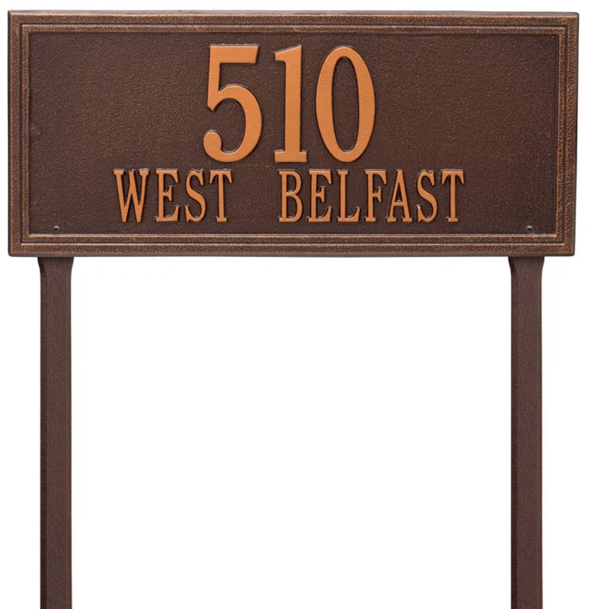 Double Border Line - Estate Lawn - Two Line Address Sign